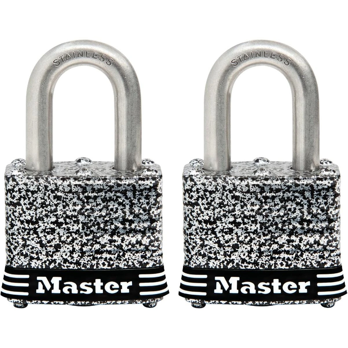 1-9/16 In. W. Weather Coated Laminated Steel Keyed Alike Padlock (2-pack)