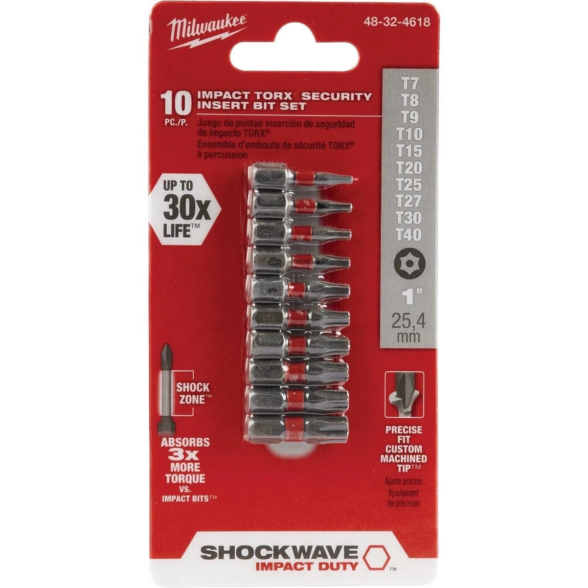 Shockwave Torx Security Insert Impact Screwdriver Bit Set (10-piece)