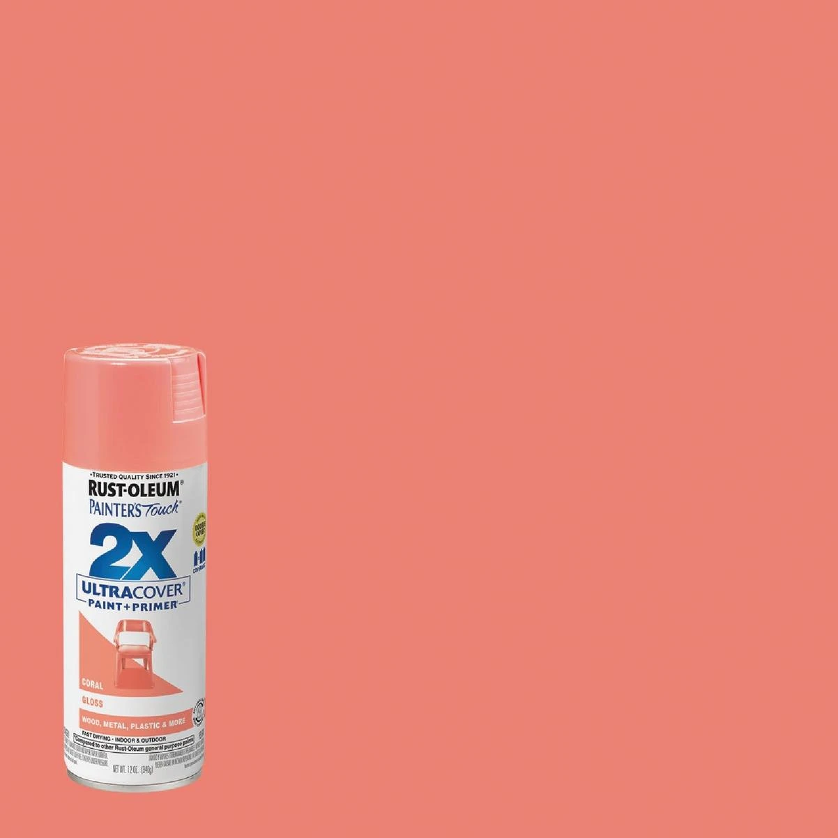 Painter's Touch 2x Glossy Coral Spray Paint 12 Oz