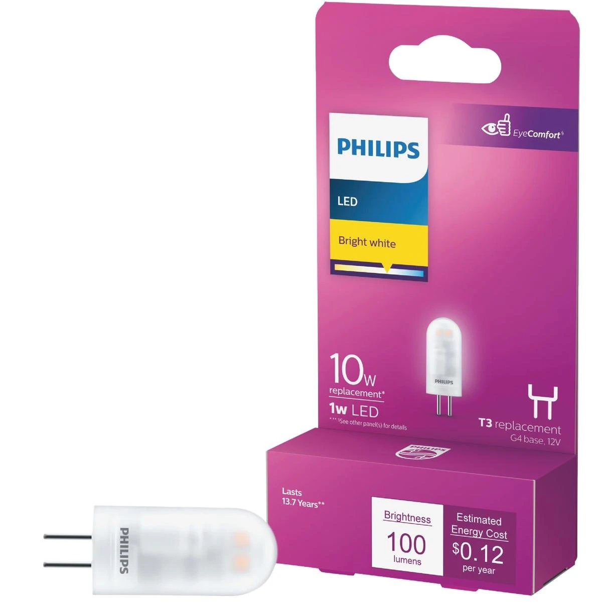 1w Clear T3 Bi-pin Led Landscape Low Voltage Light Bulb