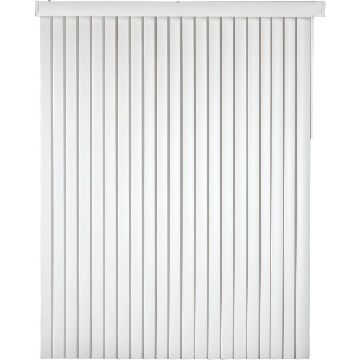 66 In. X 84 In. X 3.5 In. White Vinyl Room Darkening Vertical Cordless Blind