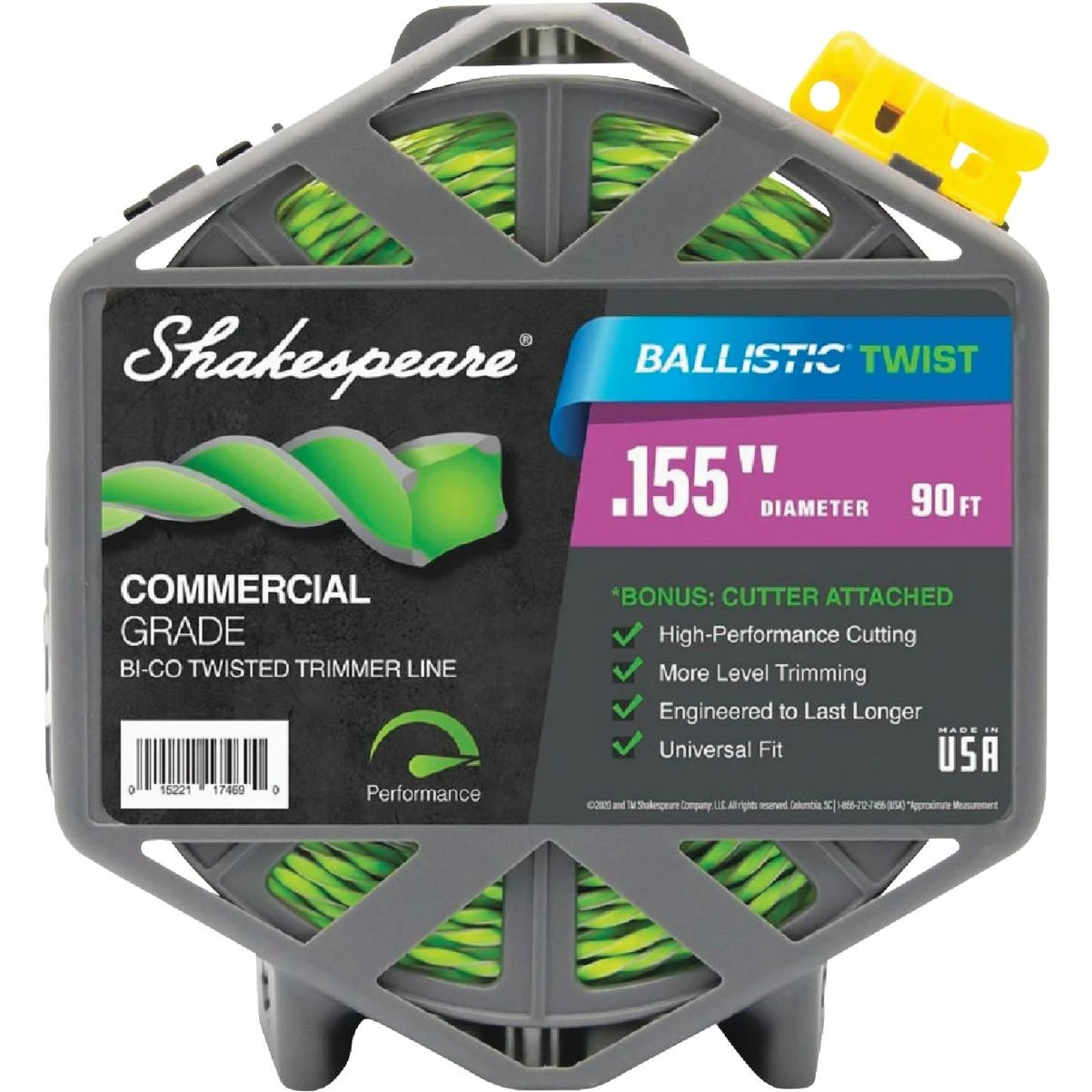 Ballistic Twist 0.155 In. X 90 Ft. Trimmer Line With Cutter