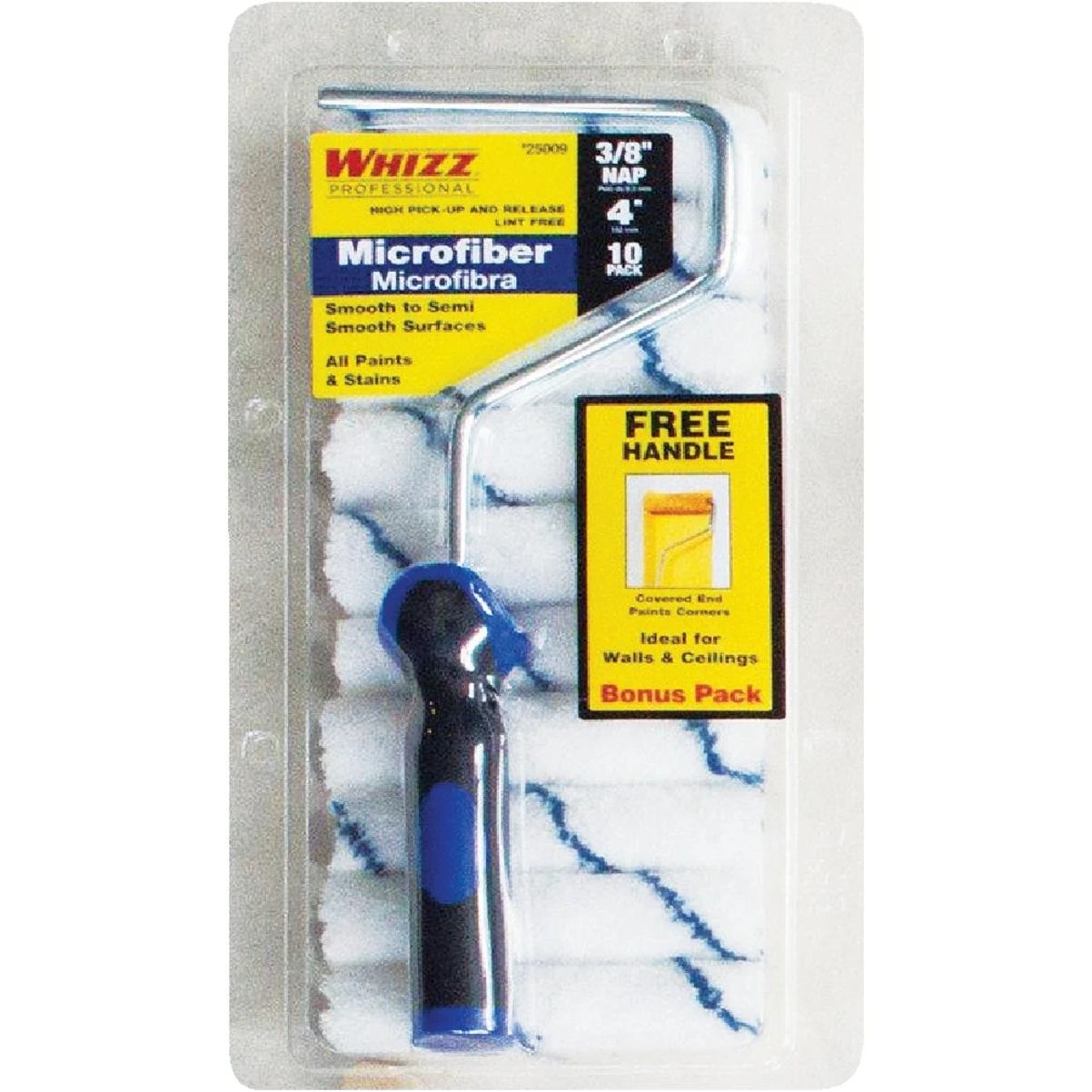 Xtra Sorb 4 In. X 3/8 In. Smooth To Semi-smooth Paint Roller Cover & Frame, (10-pack)