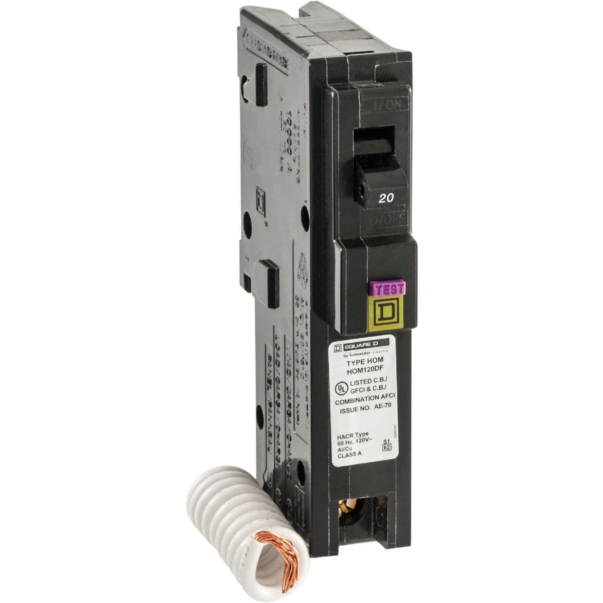 Homeline 20a Single-pole Cafci Dual Function Circuit Breaker