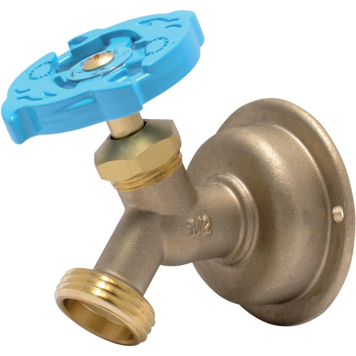 1/2 In. Sb X 3/4 In. Mht Multi Turn Brass No Kink 45 Degree Hose Bibb