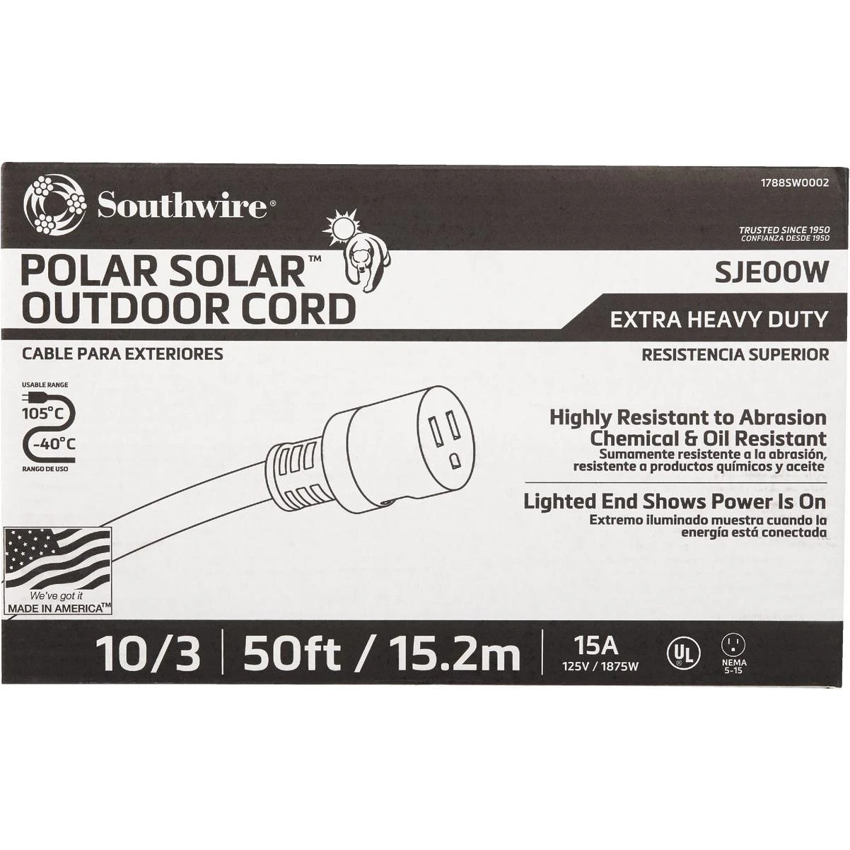50 Ft. 10/3 Cold Weather Extension Cord