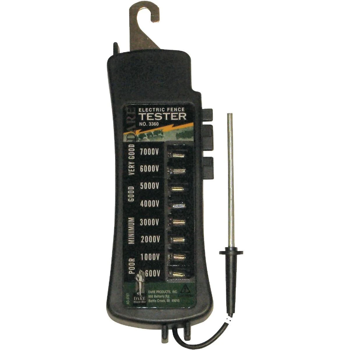 8-lamp 6 In. W. X 10 In. H. Electric Fence Tester