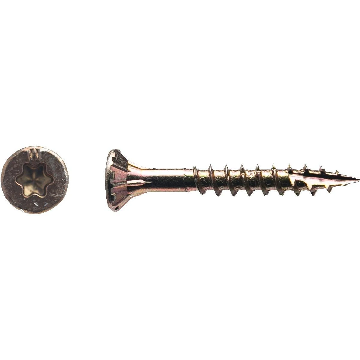 #8 X 1-1/4 In. Yellow Zinc Flat Head Wood Screw (231-count, 1 Lb.)