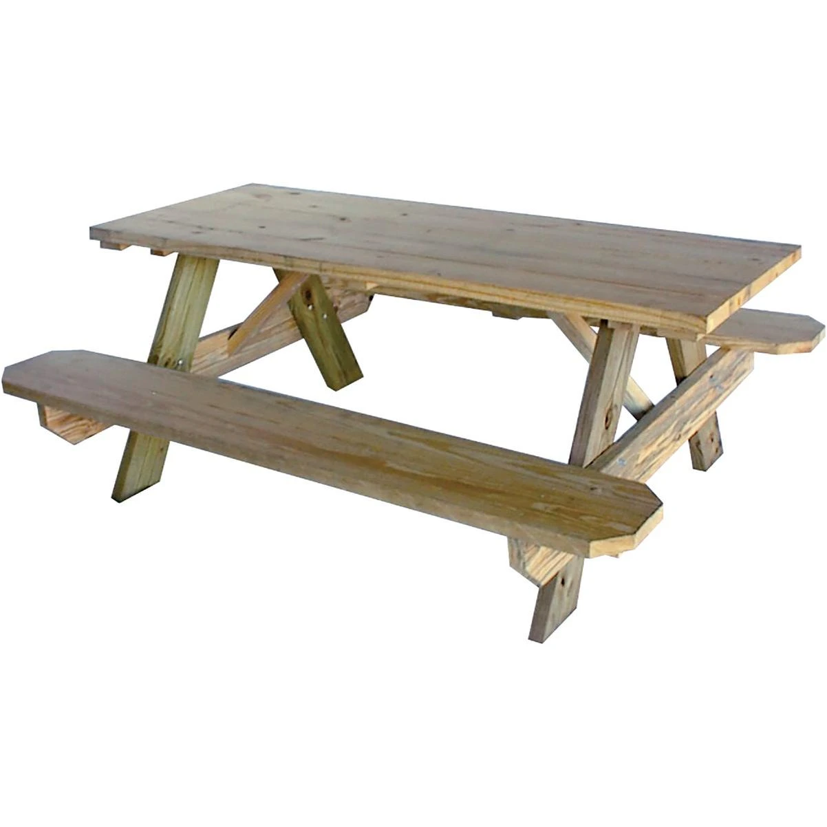 6 Ft. Pressure-treated Wood Picnic Table With Benches