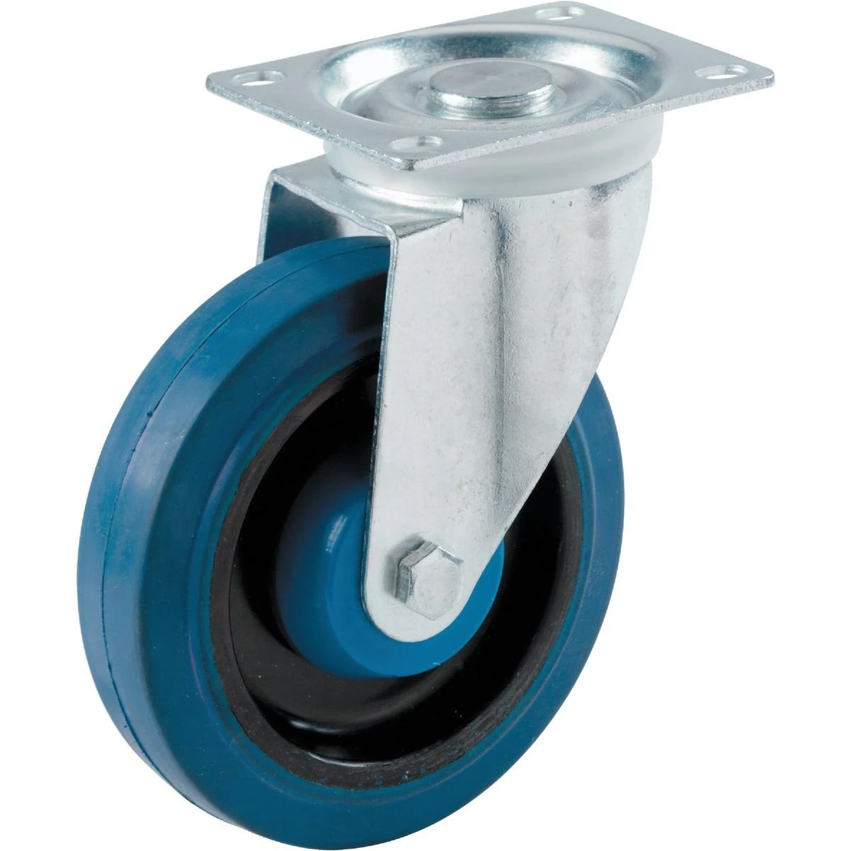 4 In. Elastic Rubber General-duty Swivel Plate Caster