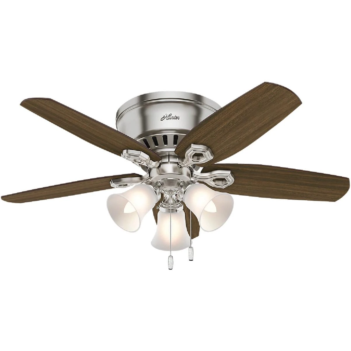Builder Low Profile 42 In. Brushed Nickel Ceiling Fan With Light Kit