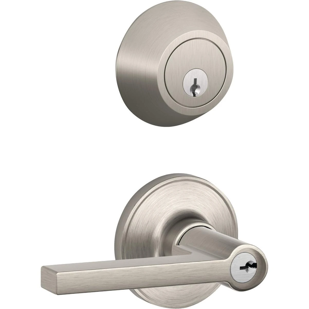 Solstice Satin Nickel Single Cylinder Deadbolt & Door Lever Combo