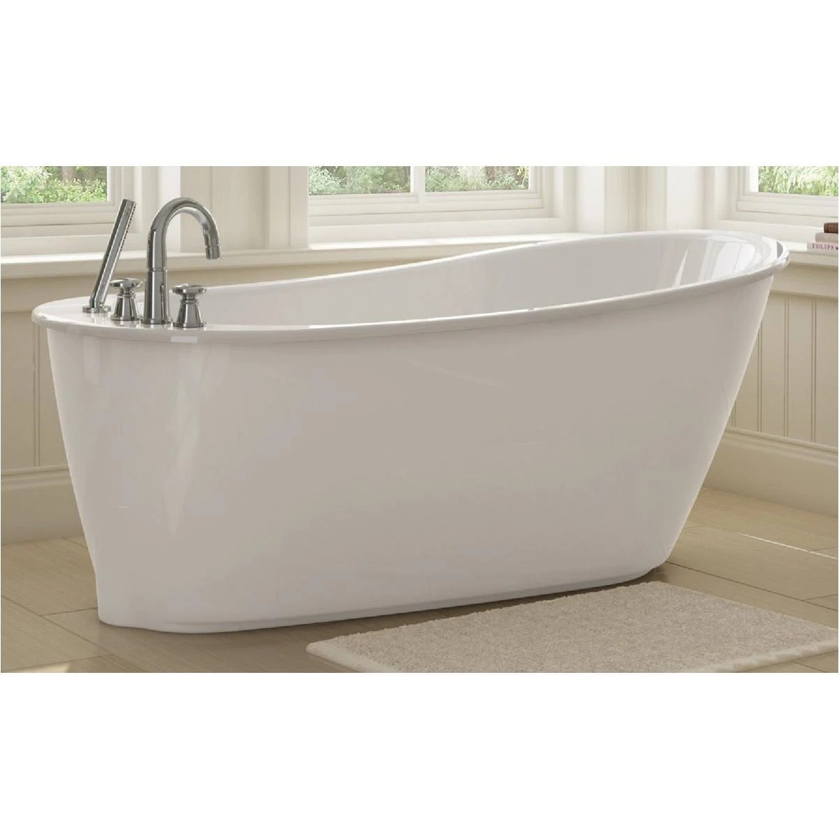 Sax 60 In. L X 32 In. W End Drain Freestanding Bathtub In White