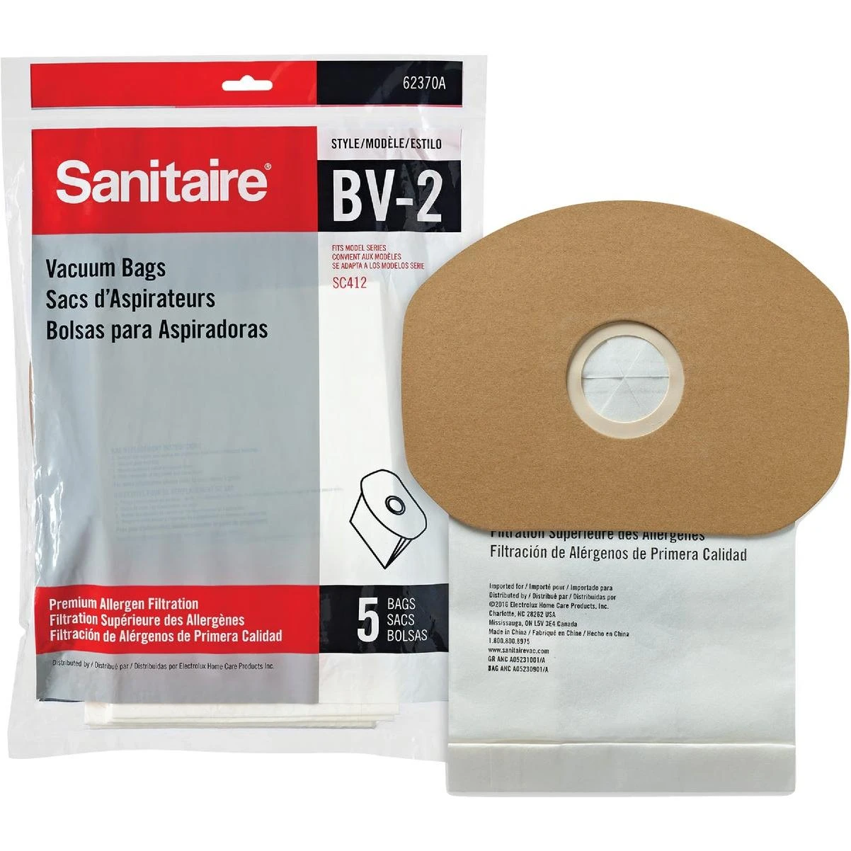 Type Bv-2 Allergen Vacuum Bag (5-pack)