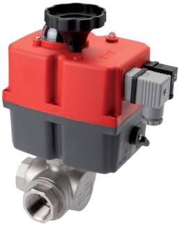 G3/8'' L-port 24-240V AC/DC Modulating 3-Way brass Ball valve