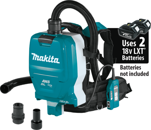 36V (18V X2) LXT™ Brushless 1/2 Gallon HEPA Filter Backpack Dry Dust Extractor, AWS™ Capable, Tool Only, XCV10ZX