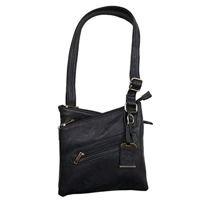 Bulldog Cases Cross BodyPurse with Holster Ambidextrous Most Small Pistols & Revolvers Leather Camel Suede Medium