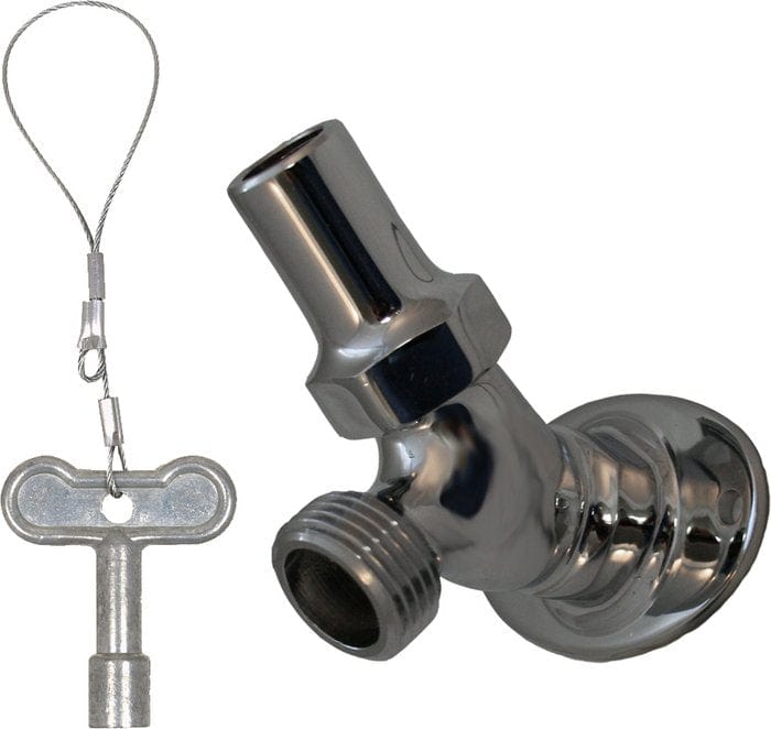 Loose Key Angle Sill Faucet, 3/4" FPT, Polished Chrome Plated