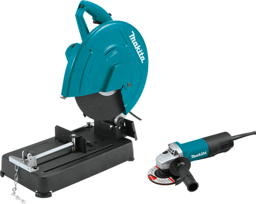14" Cut-Off Saw with 4-1/2" Paddle Switch Angle Grinder, Large cutting capacity, LW1401X2