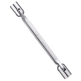 Genius Tools Double Flexible Socket Wrench 3/8 Inch x 7/16 Inch Mirror Finish Dual Drive High-Polish Chrome – 511214