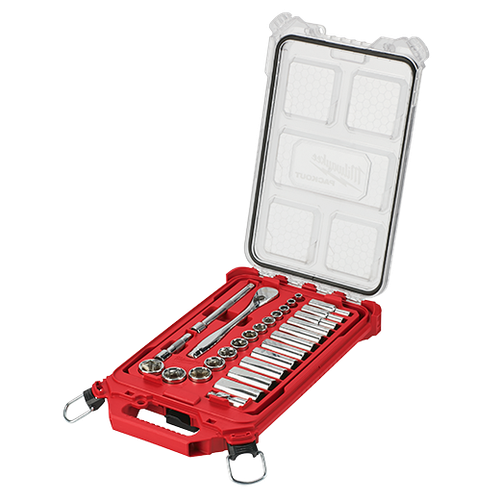 3/8" Drive 28pc Ratchet & Socket Set with PACKOUT Low-Profile Compact Organizer