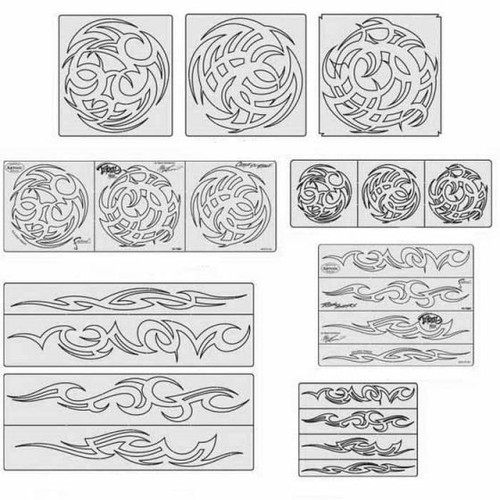 ANEST IWATA Artool™ FH-TRM1 Tribal Master Series Freehand Airbrush Template Set,
