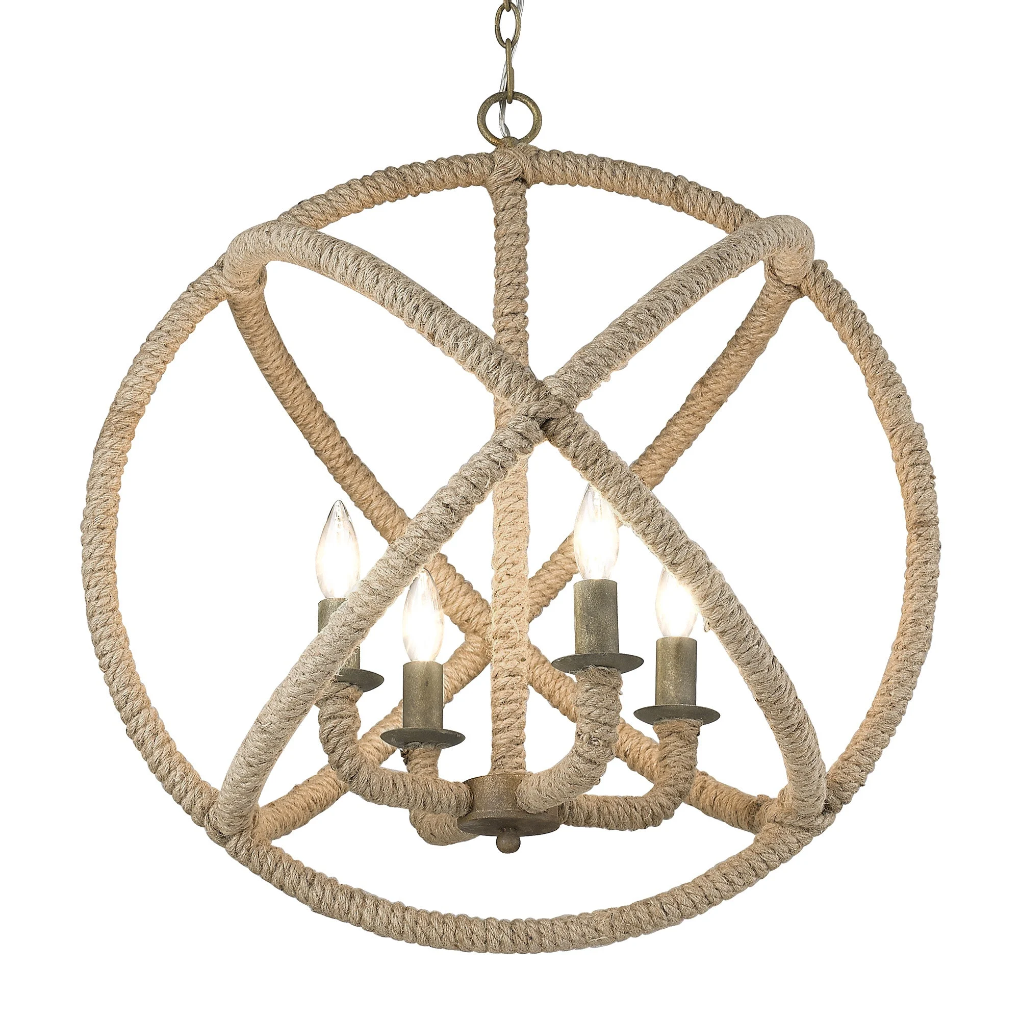 Marina 4-Light Chandelier in Burnished Chestnut