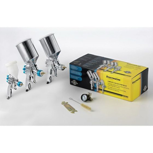 DevilBiss™ StartingLine™ 802789 3-Gun Painting Kit, 1.3, 1.8, 1 mm Nozzle, 600,
