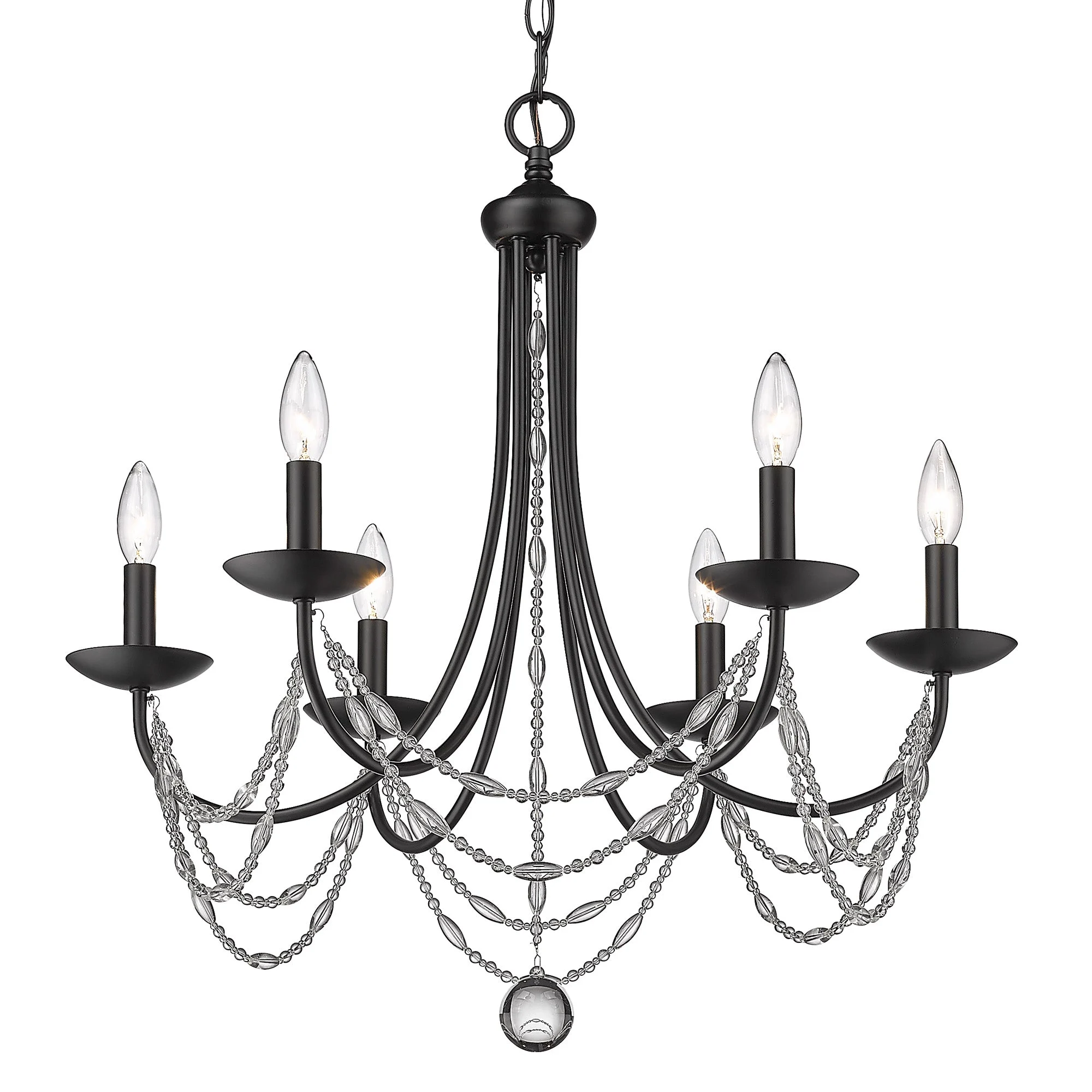 Mirabella 6 Light Chandelier in Matte Black