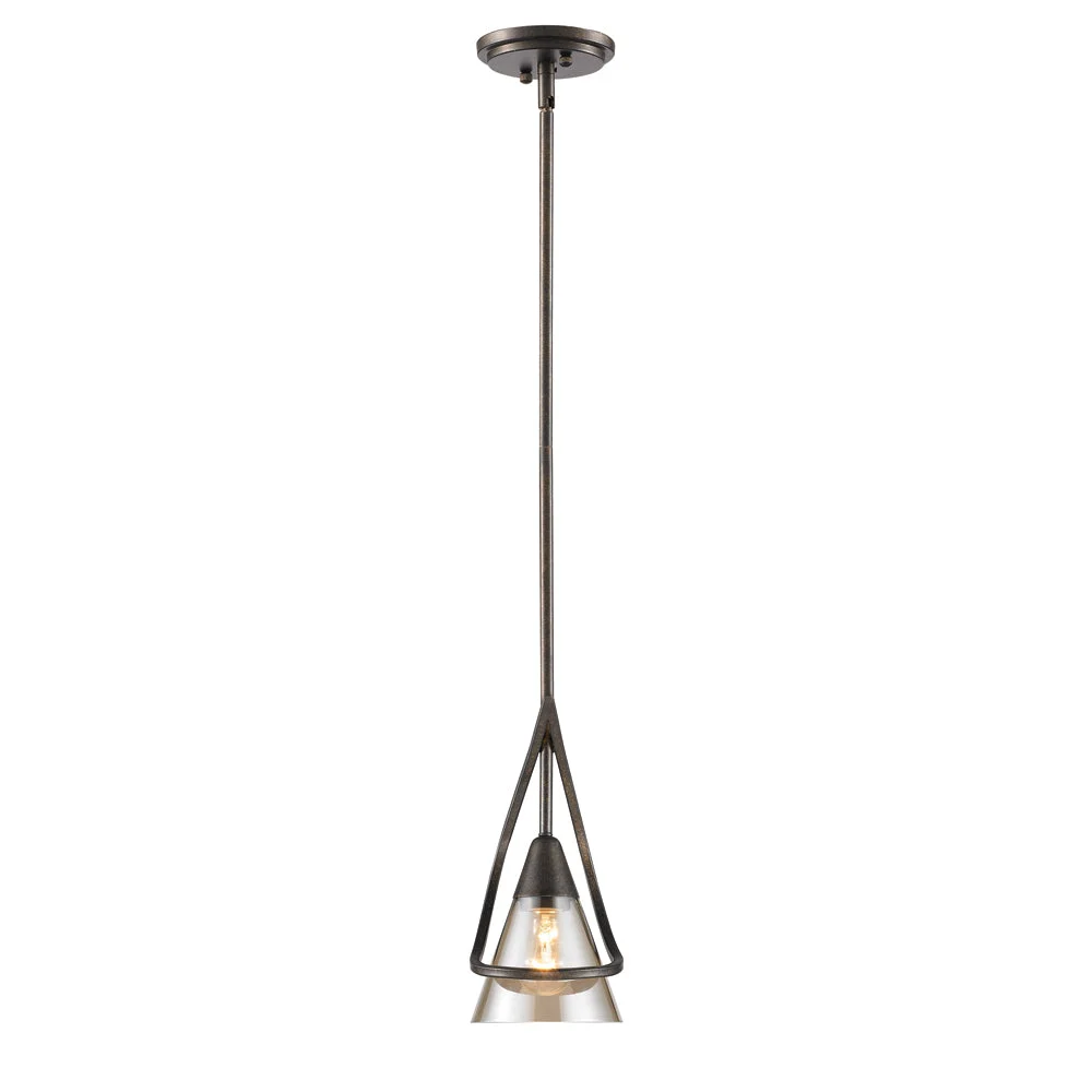 Olympia Mini Pendant in Burnt Sienna with Baltic Amber Glass