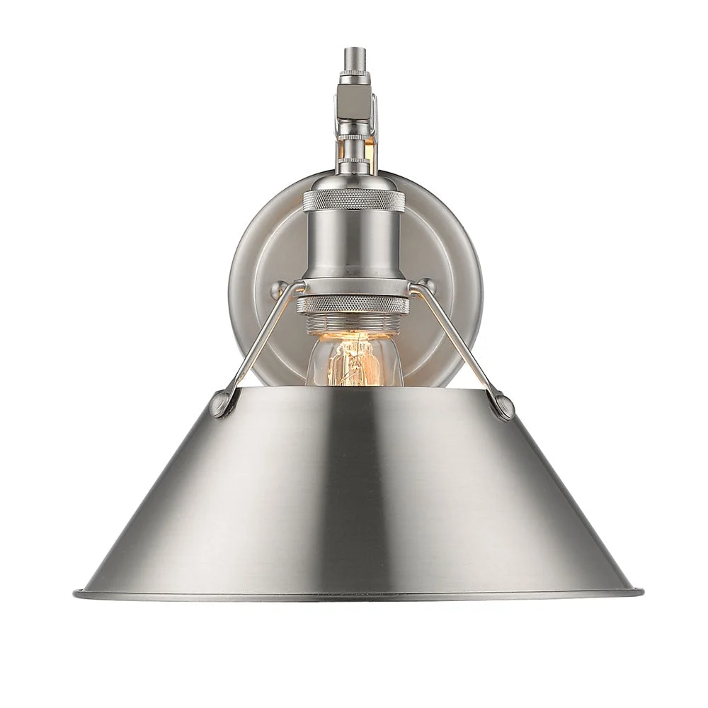 Orwell PW 1 Light Wall Sconce in Pewter with Pewter Shade