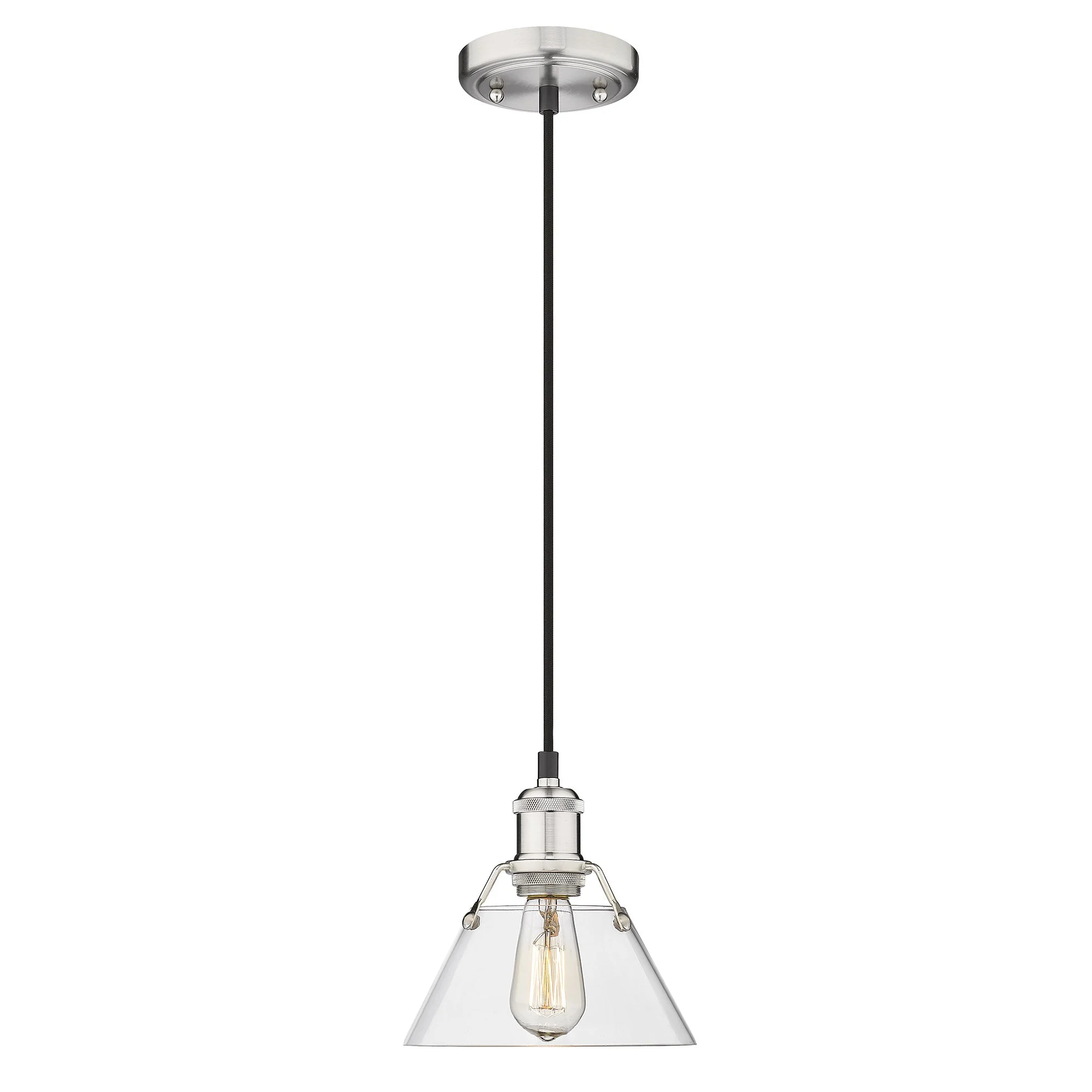 Orwell PW Small Pendant in Pewter with Clear Glass Shade