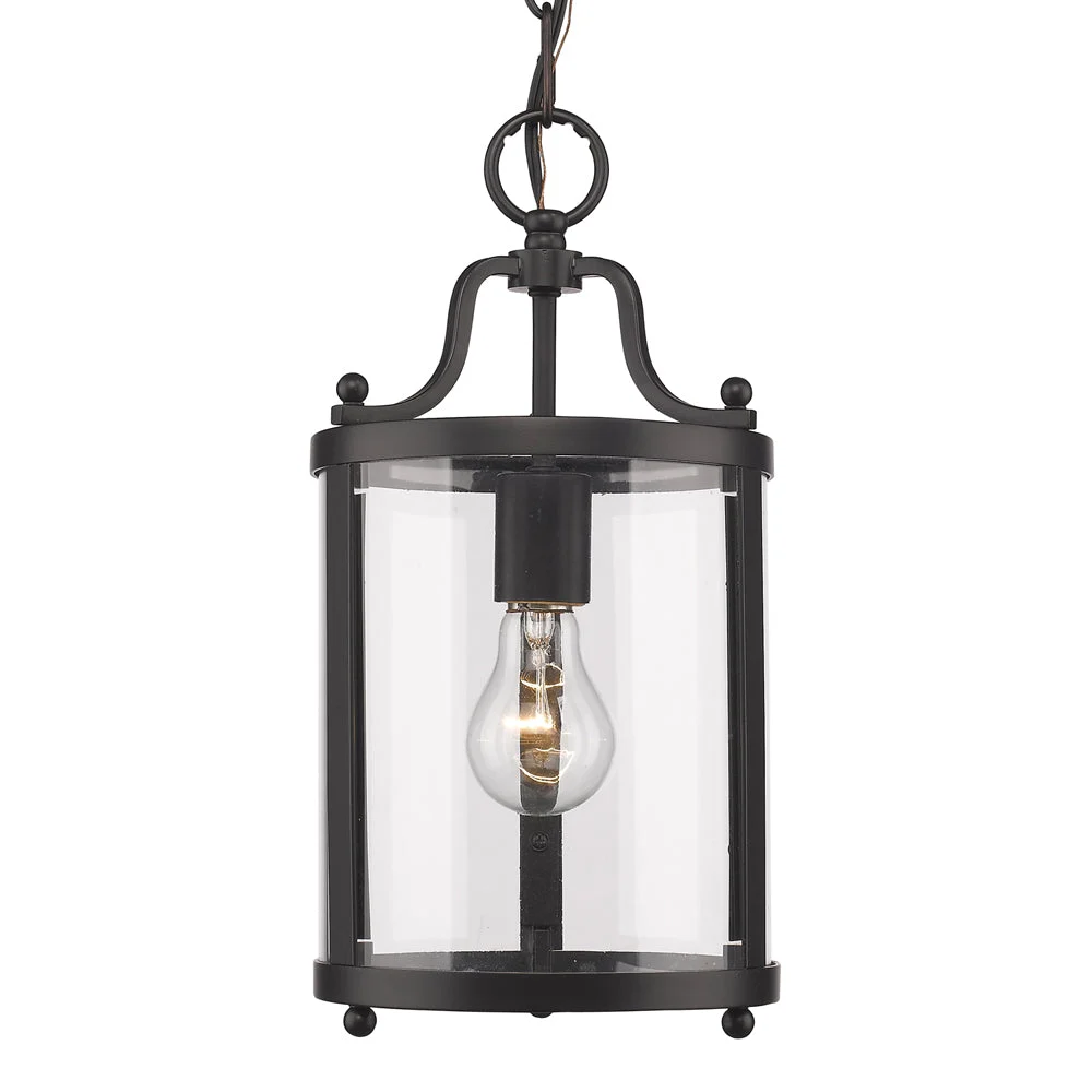 Payton Mini Pendant in Matte Black with Clear Glass