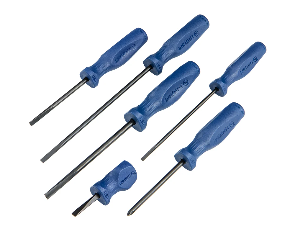 Phillips & Slotted Screwdriver 6 Piece Set Large Ergonomic Handle w/Pouch – #2, 3/16″ – 5/16″