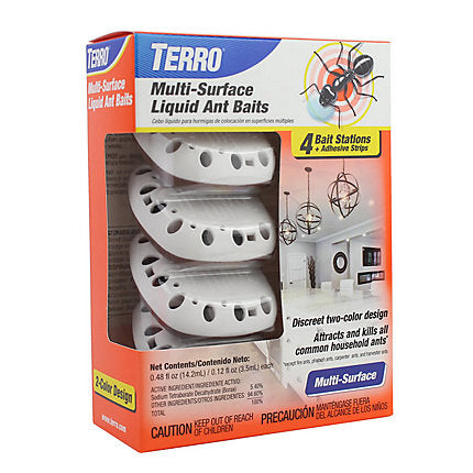 TERRO Multi-Surface Liquid Ant Baits – 4 Discreet Bait Stations