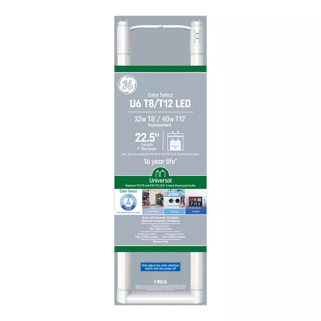 GE Color Select LED 32 Watt Replacement, T8 LED Tube Bulb (1 Pack)
