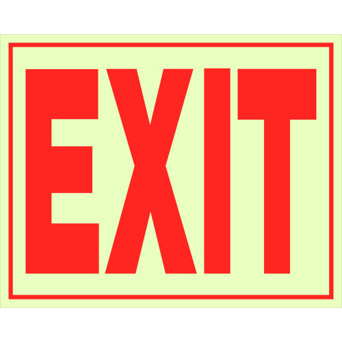 Hillman Glow-in-the-Dark Exit Sign (8" x 11")