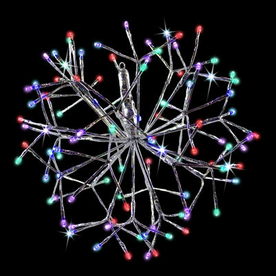 Holiday Bright Lights 16" Multi Twinkle 96L Shimmering Sphere in Silver