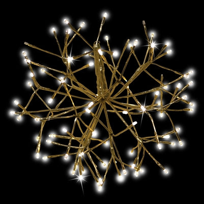 Holiday Bright Lights 16" Warm White Twinkle 96L Shimmering Sphere in Matte Gold