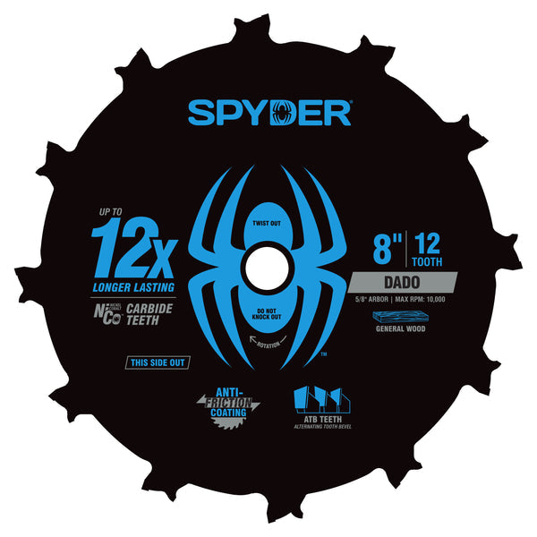 Spyder 5-Piece 8" 12-Tooth Dado Saw Blade Kit