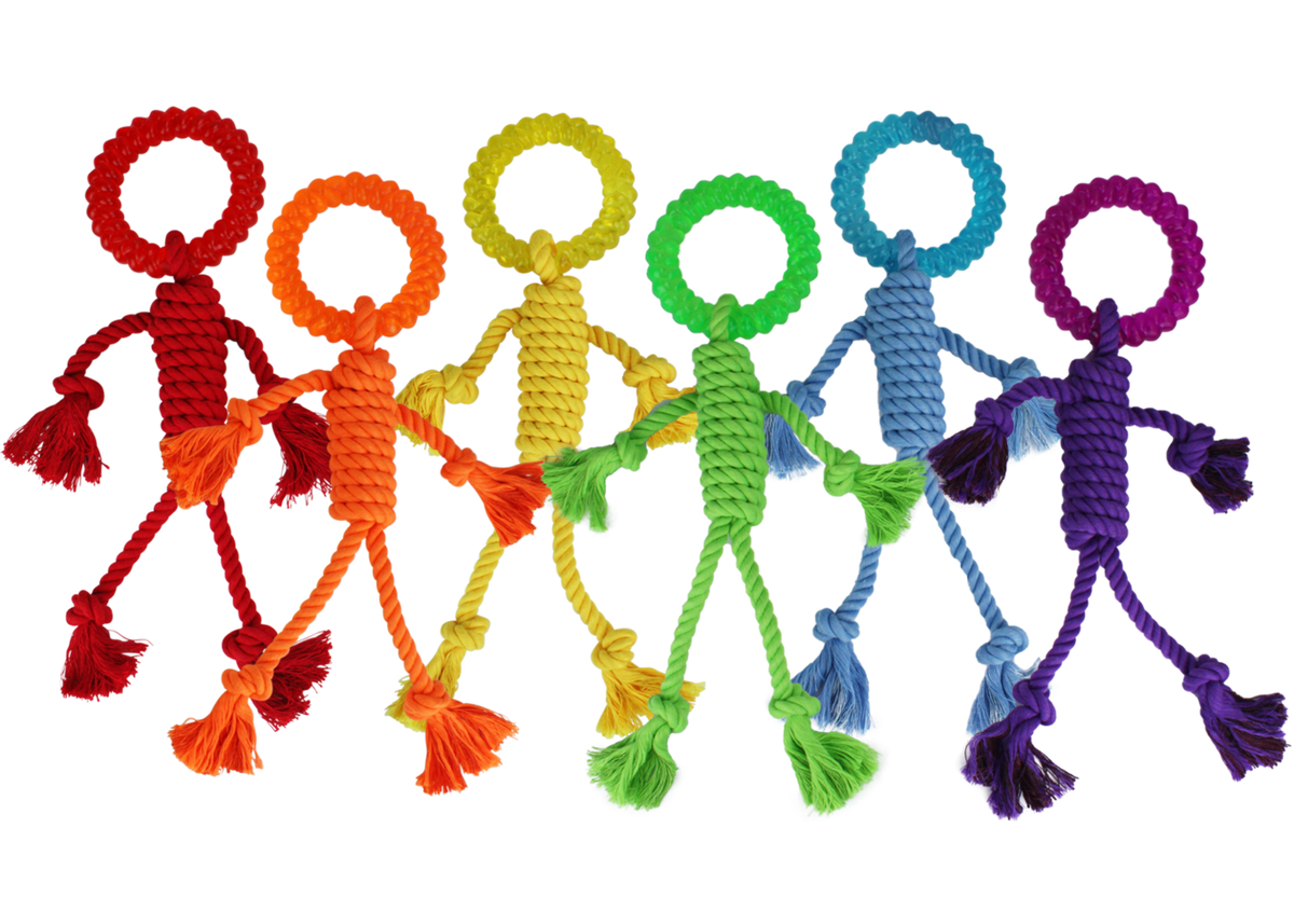 MultiPet Nuts For Knots Rope Man W/ TPR Head Dog Toy