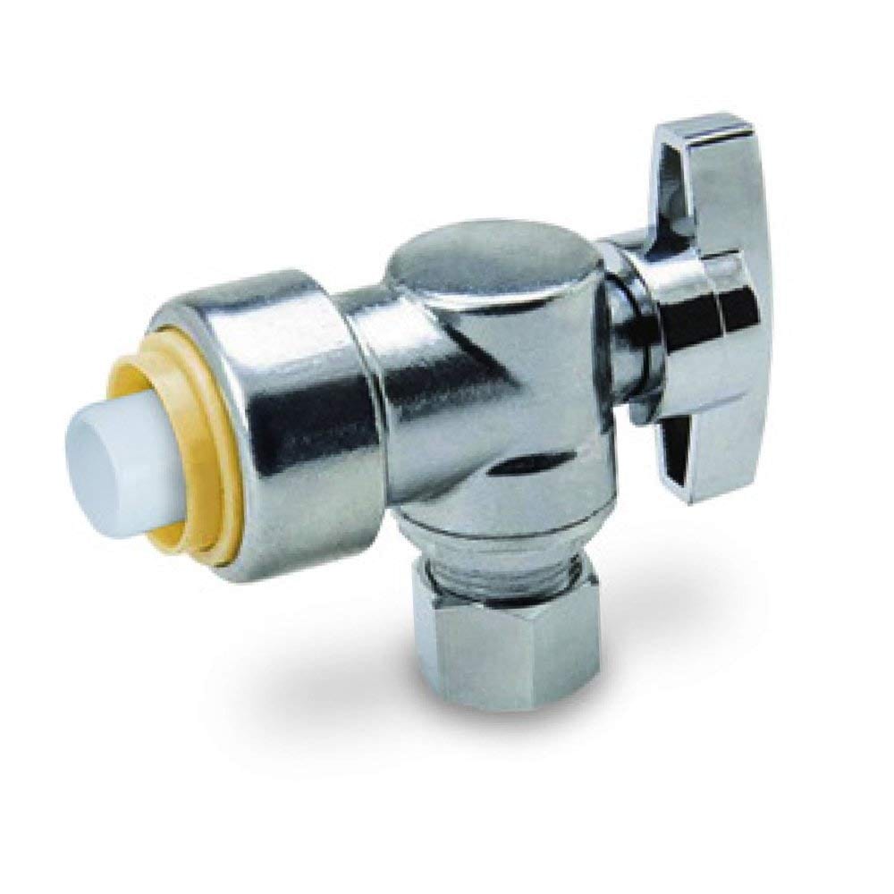1/2" x 1/4" Push x Comp Angle Stop 1/4 Turn - Push-Fit (Lead-Free)
