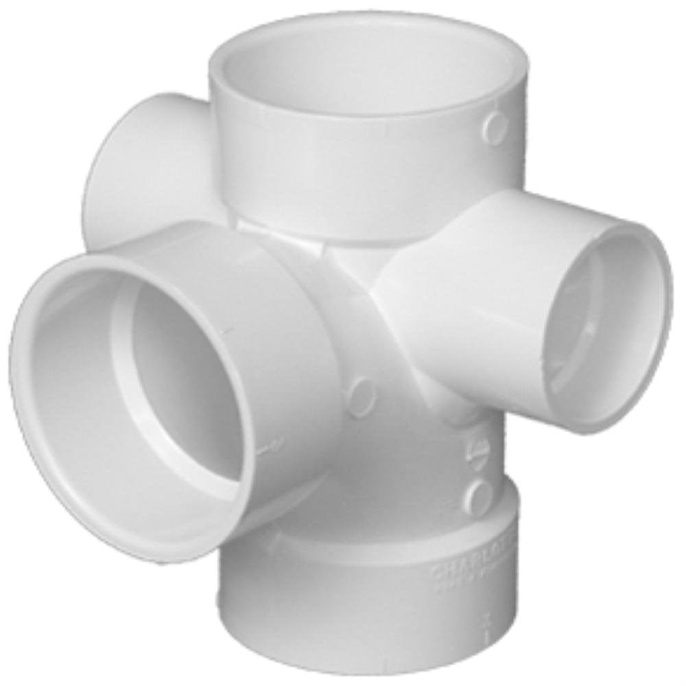 3" x 1-1/2" PVC DWV Sanitary Tee 2 Inlets