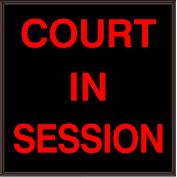 Signal-Tech 38761 SBL1212R-F263/120-277VAC COURT IN SESSION Indoor Blank-out LED Backlit Sign