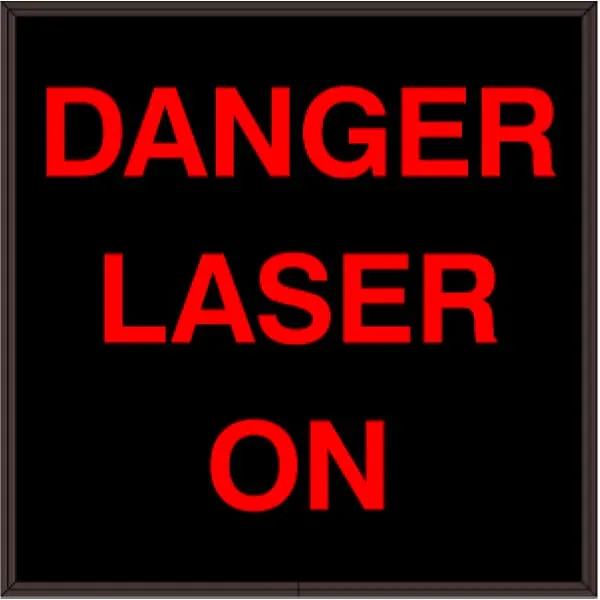 Signal-Tech 38771 SBL1212R-E946/120-277VAC DANGER LASER ON Indoor Blank-out LED Backlit Sign