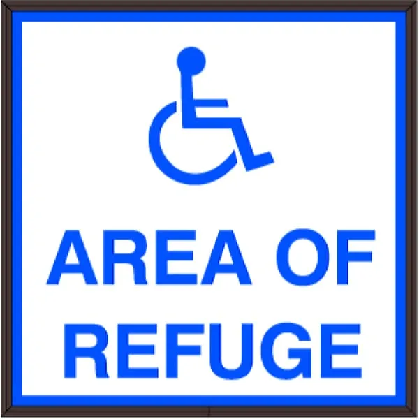 Signal-Tech 38830 SBLF1212W-A356B/120-277VAC Area of Refuge w/Handicap Symbol Indoor LED Backlit Sign