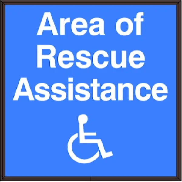Signal-Tech 38877 SBLF1212W-A174B/120-277VAC Area of Rescue Assistance w/Handicap Symbol Indoor LED Backlit Sign