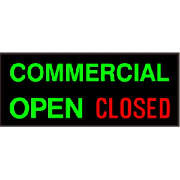 Signal-Tech 38982 PHX1434GGR-256/120-277VAC COMMERCIAL | OPEN | CLOSED Outdoor Blank-out LED Backlit Sign