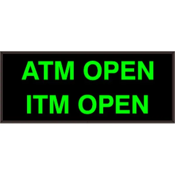 Signal-Tech 38984 PHX1434GG-J976/120-277VAC ATM OPEN | ITM OPEN Outdoor Blank-out LED Backlit Sign