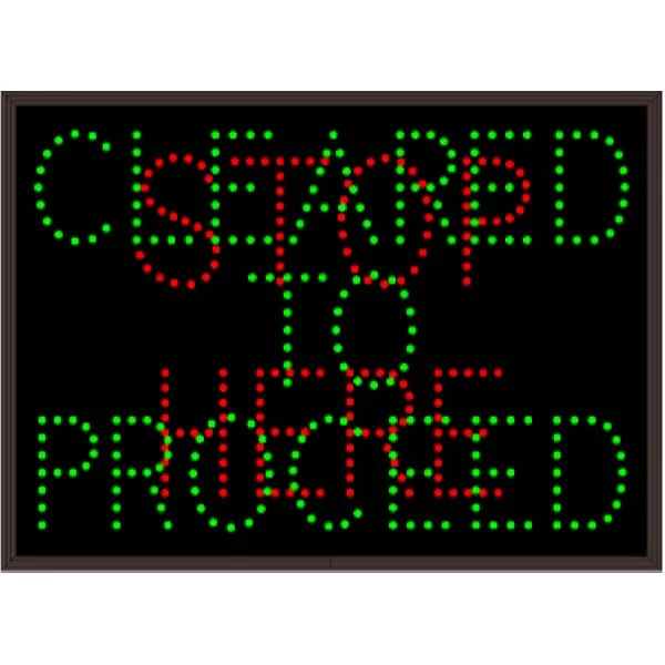 Signal-Tech 39180 TCL1622RG-K044/120-277VAC STOP HERE | CLEARED TO PROCEED Outdoor Blank-out LED Direct-view Sign